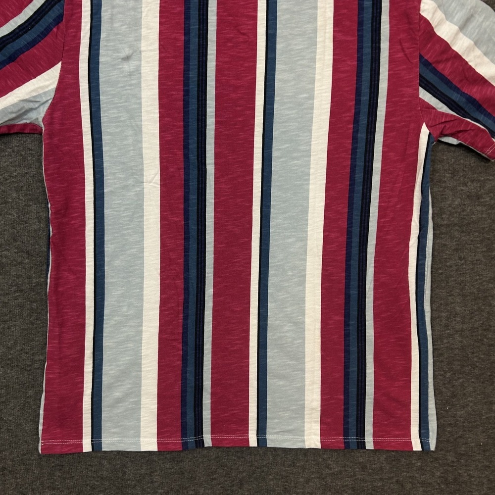 VTG 90 Guess Vertical Striped Embroidered Spellout Short Sleeve Shirt Size Small - Picture 9 of 14